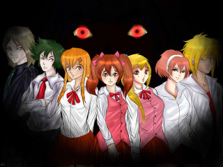 Dark anime girls red eyes - red eye free wallpaper for desktop