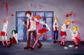 Costume party umbrellas blood walls - costume free wallpaper