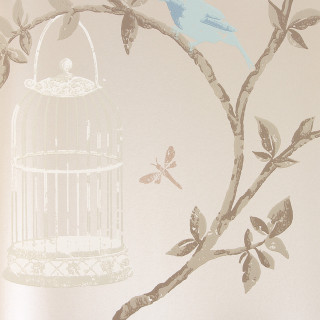 Bird cage branch wallpapered wall - free bird wallpaper for tablet