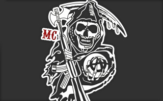 Motorcycle skull flag white image - sticker free wallpaper