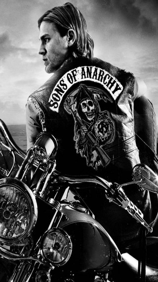 Sonsofanarchy motorcycle jacket sitting poster - free motorcycles wallpaper for mobile