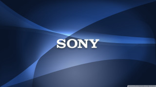 Sony logo blue background wave - white letter free wallpaper