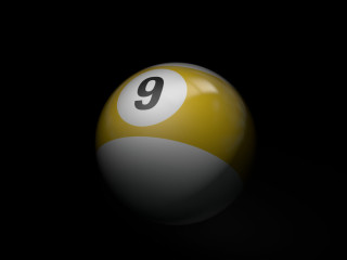 Yellow white pool ball black - subsurface free wallpaper