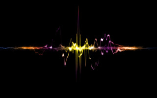 Sound wave dark background yellow - visible free wallpaper for desktop