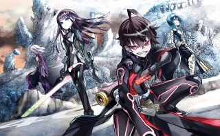Anime characters snowy landscape mountains - a snowy landscape free wallpaper