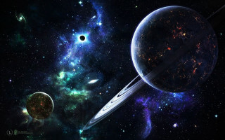 Space scene planet background two 2 - two planet free wallpaper