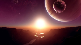 Planet river distant light horizon - a distant object in the distance free wallpaper