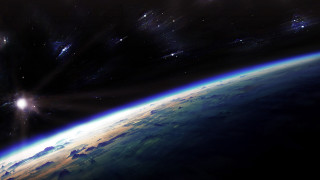 Earth space view bright star 5 - the horizon free wallpaper