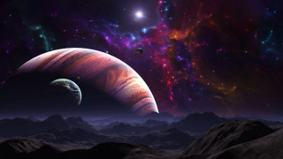 Space scene planets stars distant 6 - a distant star in the foreground free wallpaper for desktop