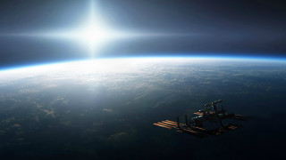 Space station earth sun shining - a space station in the middle of the earth free wallpaper