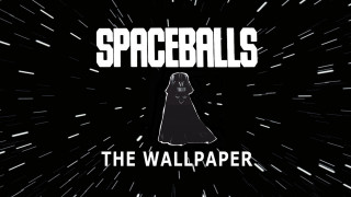 Star wars spaceballs poster black - white lettering free wallpaper