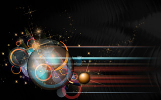 Black background shiny ball stars - dynamic composition free wallpaper for desktop