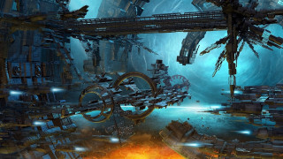 Futuristic city fire pit clock - a fire pit free wallpaper