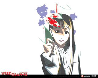 Woman cell phone blood forehead - a red flower free wallpaper