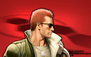 Mohawk sunglasses man red background - character portrait free wallpaper