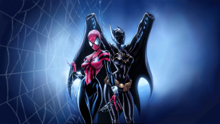 Superheroes couple spider man background - artgerm free wallpaper