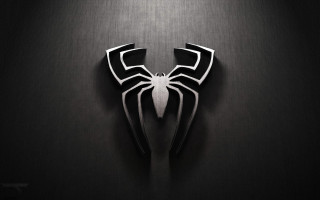 Black white spider logo black - back end free wallpaper