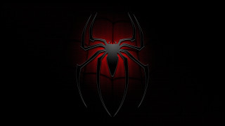 Spider man logo black background 2 - red light free wallpaper