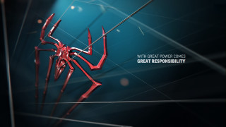 Red spider man power responsibility - a text overlay free wallpaper