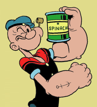 Cartoon character holding spinach cans 2 - a cartoon character holding free wallpaper for tablet