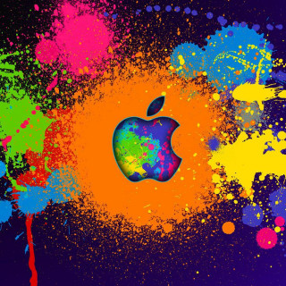Bright colorful apple logo paint - bright free wallpaper for tablet