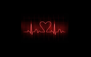 Heartbeat red line crossstitch love - analytical art free wallpaper
