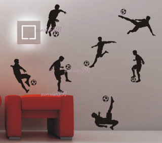 Livingroom redchair soccerdecal player kicking - free sports wallpaper for tablet
