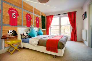 Bedroom soccer jersey digital rendering - the wall above free wallpaper for desktop