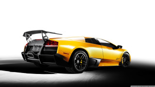 Yellow sports car black white - a shadow free wallpaper for desktop