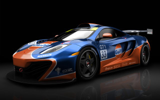 Blue orange sports car black - a reflection of the car free wallpaper