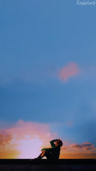 Person sitting ledged sky sunset - a ledge free wallpaper for mobile