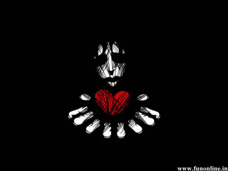 Skull heart dark background red - dark art free wallpaper