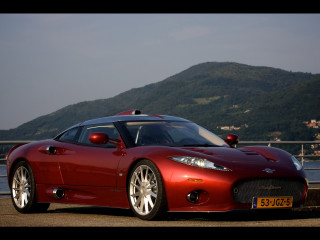 Red sports car road water 3 - single body free wallpaper
