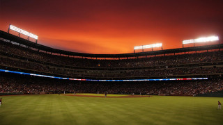 Baseball stadium red sky green 2 - a baseball stadium free wallpaper