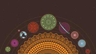 Colorful illustration circle planets stars - planet free wallpaper for desktop