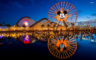 Ferris wheel night mickey mouse - disney free wallpaper