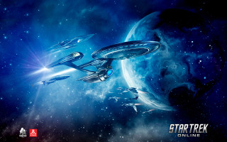 Star trek poster spaceship planet 2 - a star trek logo free wallpaper