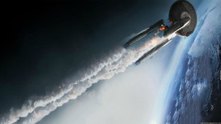 Space shuttle flying smoke rocket - a space shuttle free wallpaper