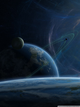 Space station satellite planet moon - a computer free wallpaper for mobile