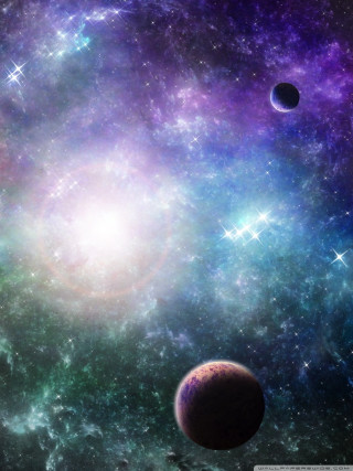 Space scene planets stars background 5 - a bright light free wallpaper for mobile