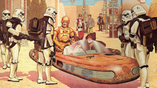 Car crew starwars retrofuturism mecha - syd mead. free wallpaper