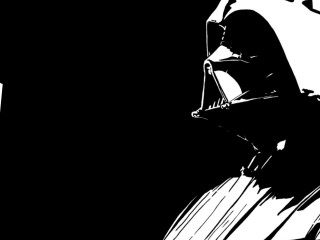 Darth vader helmet black white 2 - war free wallpaper for desktop