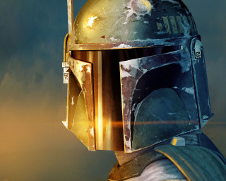 Star wars character helmet sword - his hand and a sky background free wallpaper