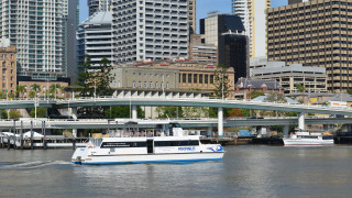 Boat river city skyline tall 2 - elizabeth durack free wallpaper