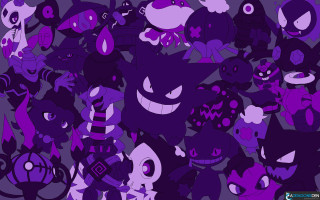 Cartoon characters purple black pattern 3 - shock art free wallpaper