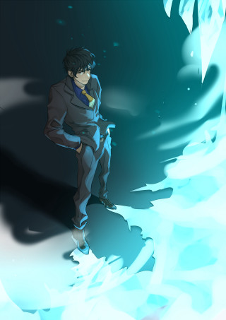 Man suit blue ice cave - a knife free wallpaper for mobile