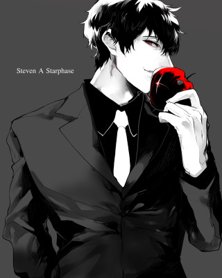 Man suit red apple quote - mannerism free wallpaper for mobile