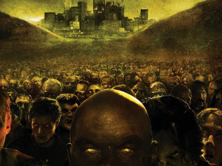 Crowd city skyline giant head - ashcan school free wallpaper for desktop