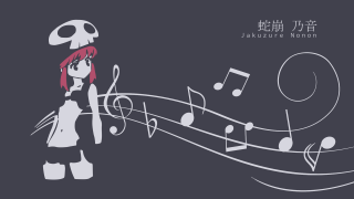 Red haired girl mushroom music - a musical note free wallpaper
