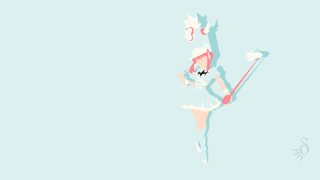 Woman pink dress holding pole - inspired free wallpaper for desktop